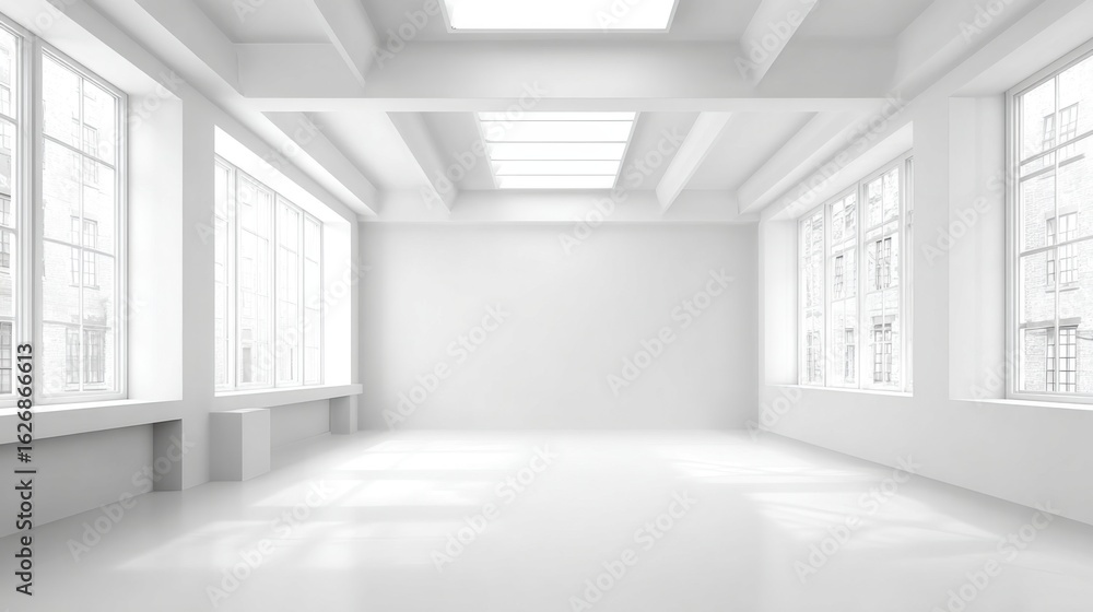 Aufkleber bright and spacious environment featuring large windows that allow plenty of natural light to fill t