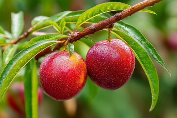 Red and ripe plums