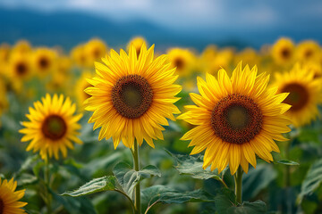 Fototapeta premium Field of sunflowers