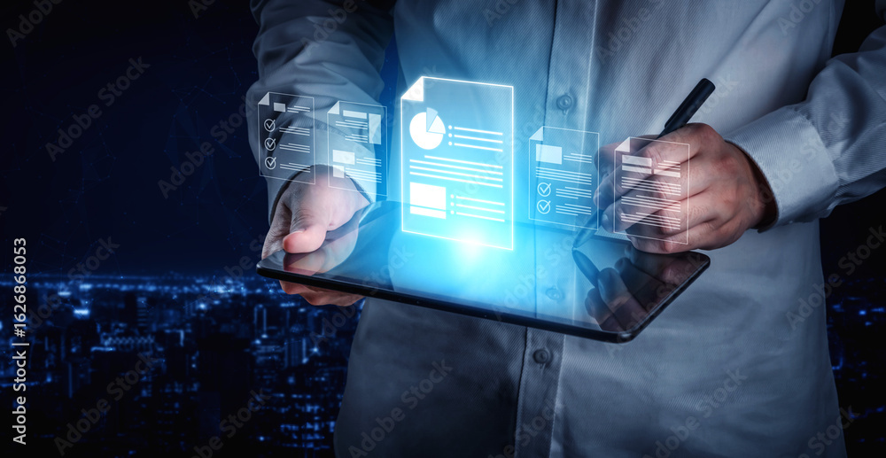 Poster cloud-based document systems improve access, security, and workflow, enabling paperless, productive 