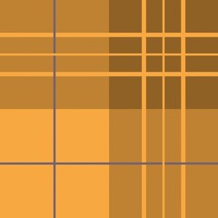 Intersecting lines form a symmetrical plaid pattern in shades of brown and orange, creating a structured geometric design. The overlapping stripes add depth and complexity to the composition.