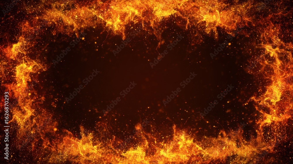 Poster dynamic flames swirl around a deep black space, creating a captivating and intense visual effect. th