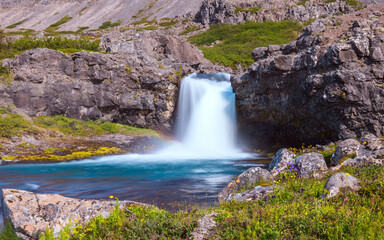 Beautiful Dynjandi waterfall in Iceland