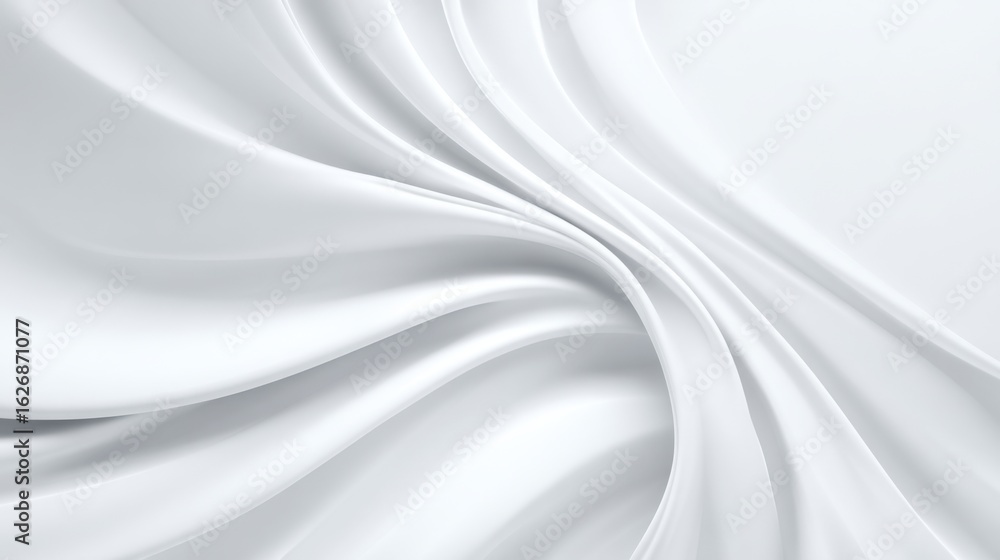 Poster graceful folds of soft white fabric flow seamlessly, creating a tranquil visual. the smooth texture 