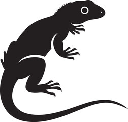 Ackie monitor reptile silhouette vector illustration art