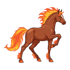 Fire horse character representing the Year of the Horse in a vibrant design