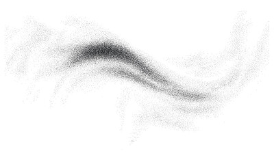 Monochrome stippling trail flows in dispersed dot wave and misty grain texture. Abstract fluid particles create gritty retro grain overlay effect. Vector illustration, textured background © Vintage Studio