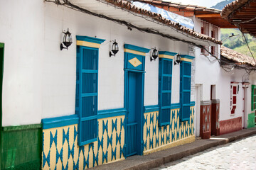 Beautiful streets of the colonial town of Concepcion in Antioquia, Colombia.