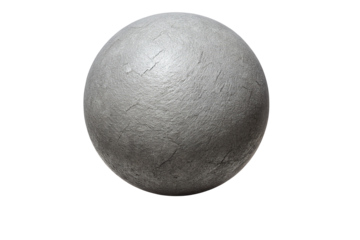 Detailed cracked concrete texture sphere against a plain black background surface in high quality