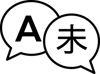 Bilingual speech bubbles english chinese communication icon