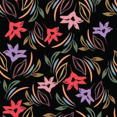 Allover Floral Print design with Beautiful Flower Bunches and attractive background.