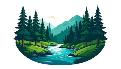 Obraz premium Scenic mountain river valley