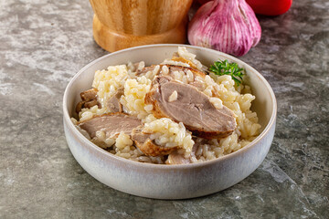 Risotto woth fried duck breast