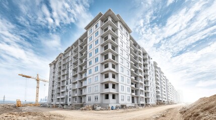Residential Building Under Construction in an Urban Development Area