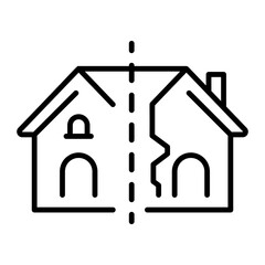 A line style icon showing home renovation