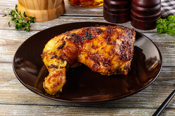 Roasted chicken leg with spices