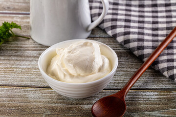 White organic natural cream sour