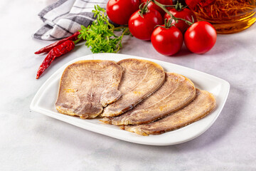 Boiled beef tomgue slices appetizer