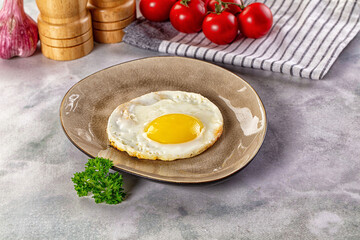 Roasted one egg for breakfast