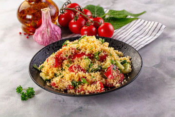 Cous cous with vegetables tabulle