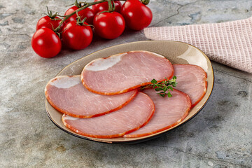 Cured dry pork meat slices