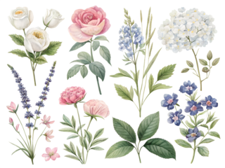 Wildflower Meadow Border with Birds