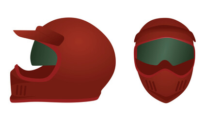 Red  motorcycle helmet. vector illustration	
