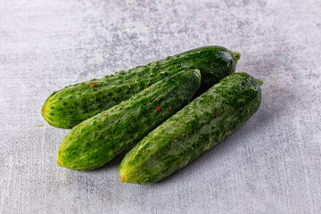 Raw fresh ripe green cucucmbers