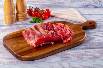 Raw beef cut uncooked fillet