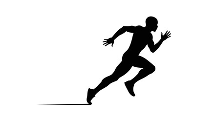 Obraz premium Silhouette of a Muscular Man Running with Speed Line.
