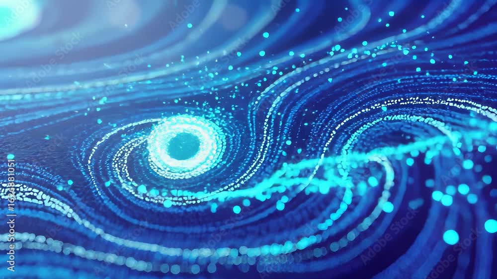 Poster mesmerizing dynamic closeup of swirling blue patterns showcasing advanced technology in motion