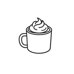 Outline hot chocolate cup icon