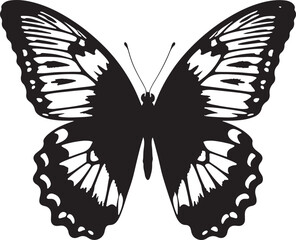 Elegant admiral butterfly silhouette for nature and design projects