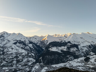 Snowy Mountain Landscape at Les Arcs, French Alps