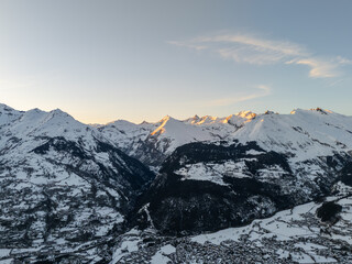 Snowy Mountain Landscape at Les Arcs, French Alps