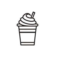 Outline vector icon of a mocha drink on white background