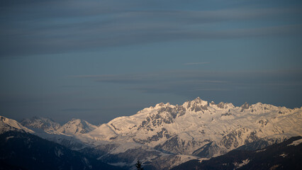 Snowy Mountain Landscape at Les Arcs, French Alps