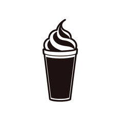 Mocha drink silhouette icon on white background
