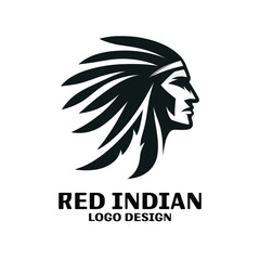 Red Indian Vector Logo Design