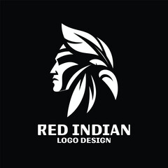 Red Indian Vector Logo Design