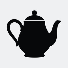 Silhouette teapot traditional ceramic vessel kitchenware vector illustration
