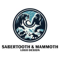 Sabertooth & Mammoth Vector Logo Design