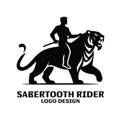 Sabertooth Rider Vector Logo Design