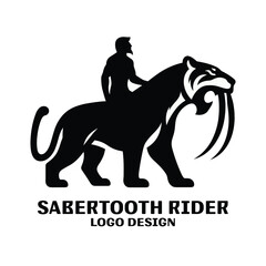 Sabertooth Rider Vector Logo Design