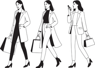 fashion girls vector illustration