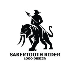 Sabertooth Rider Vector Logo Design
