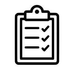 Outline Checklist on Clipboard Icon for Task Management
