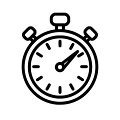 Obraz premium Stopwatch Outline Icon for Time Measurement and Productivity 
