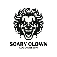 Scary Clown Vector Logo Design