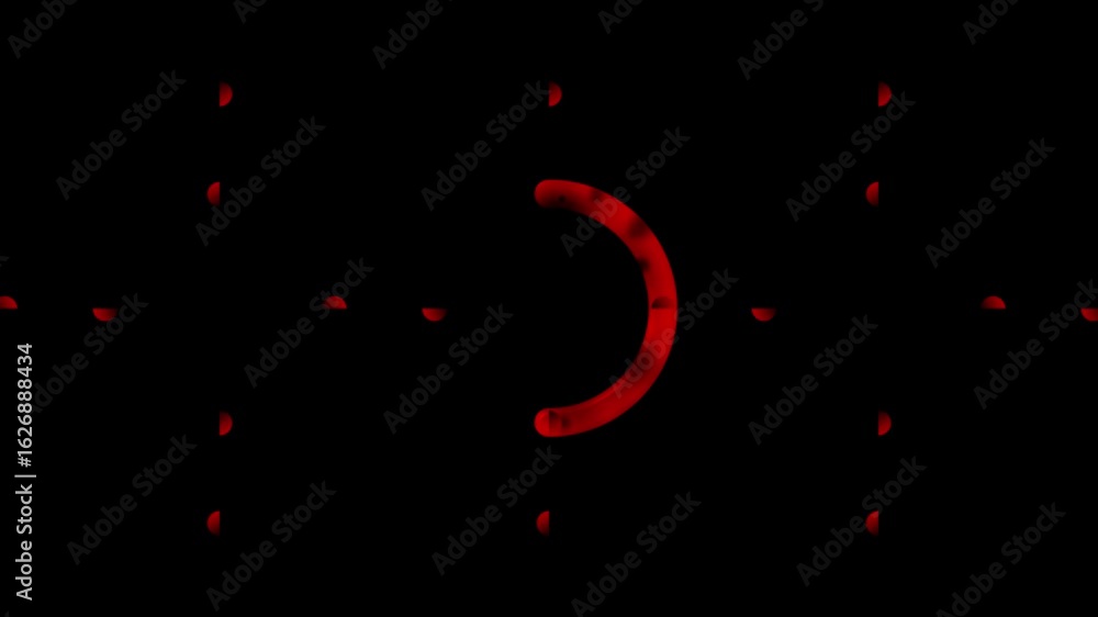 Poster red curved line and dots forming a grid pattern on black background image photo